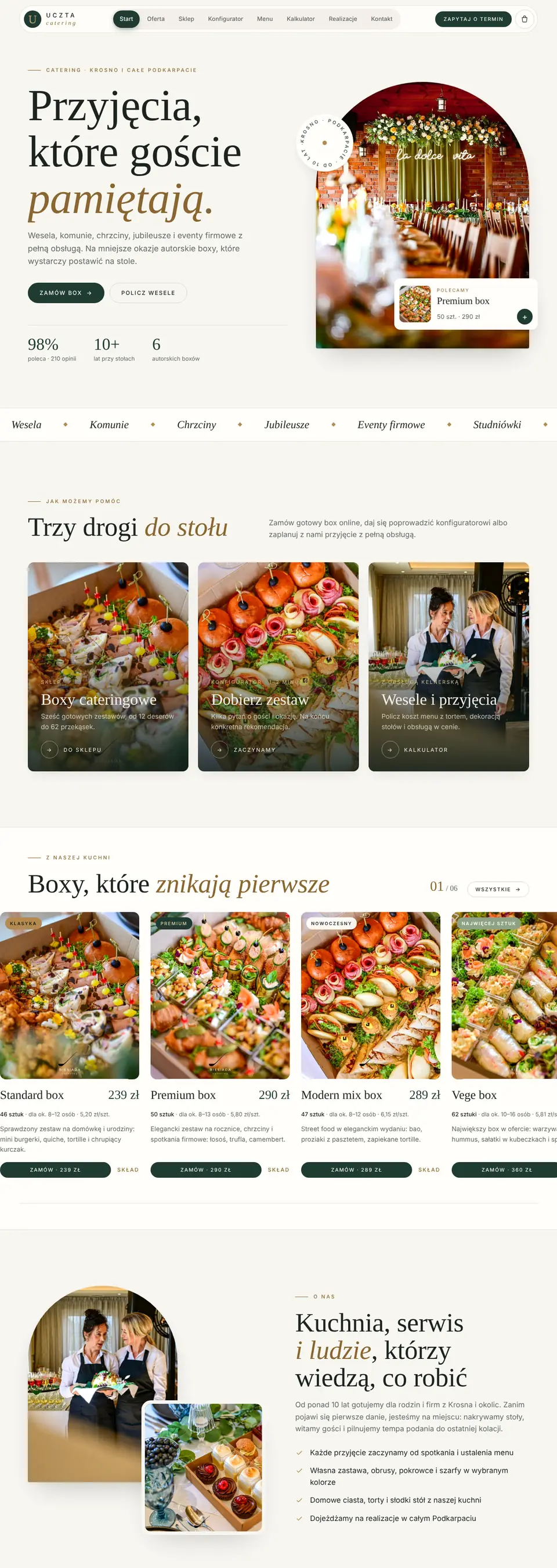 Uczta Catering – podgląd strony